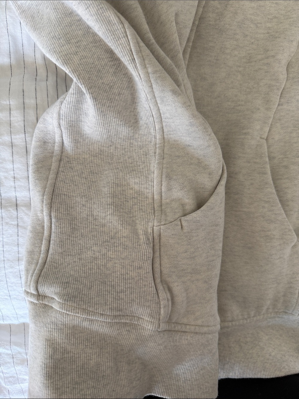 Lululemon Scuba Full-Zip Hoodie - Heathered-Light Ivory / Gold - Picture 5 of 8